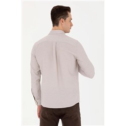 Erkek Kum Uzun Kollu Gömlek