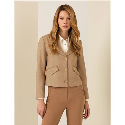 Camel Crop Ceket
