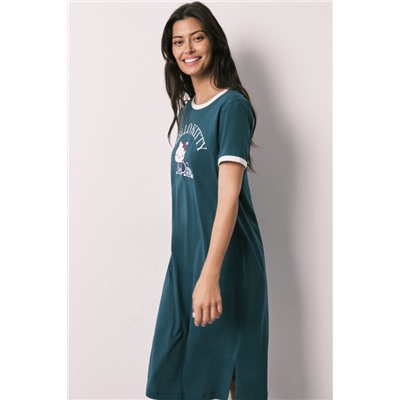 Camisón Hello Kitty algodón verde