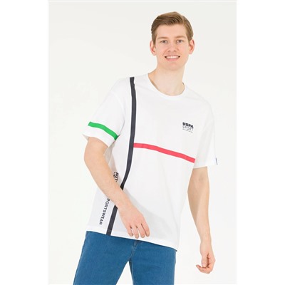 Erkek Beyaz Comfort Bisiklet Yaka Tişört