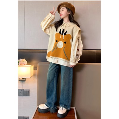 Комплект рубашка и жилет для девочек  Флагманский магазин