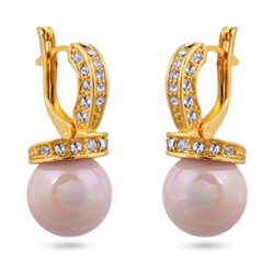 Серьги (Майорка 12мм холодно-розовая; покрытие золото)