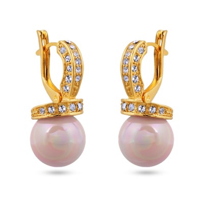 Серьги (Майорка 12мм холодно-розовая; покрытие золото)