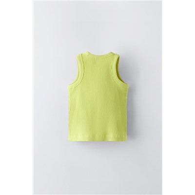 BUTTONED RIBBED T-SHIRT