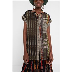 Camisa manga corta cenefa africana