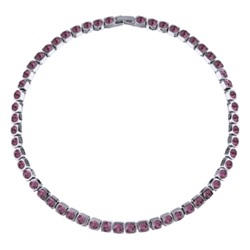 Колье Теннис (кристаллы SW аметист 4мм; покрытие родий) 36-39см, Есть комплект