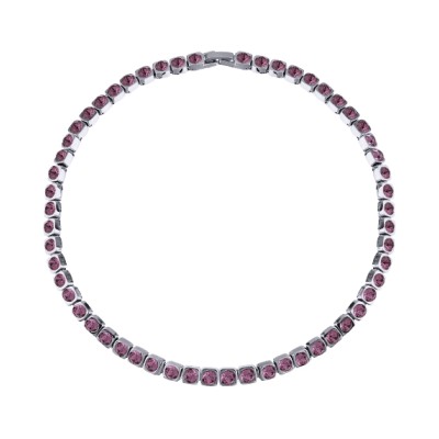 Колье Теннис (кристаллы SW аметист 4мм; покрытие родий) 36-39см, Есть комплект