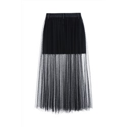 Falda plisada Negro