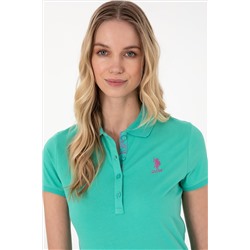 Kadın Mint Basic Polo Yaka Tişört