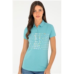 Kadın Mint Polo Yaka Tişört