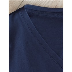 Футболка из 100% хлопка с V-образным вырезом