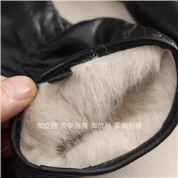 Женские кожаные варежки  Mango*