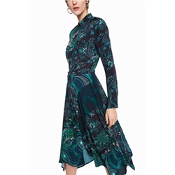 Vestido camisero midi estampado