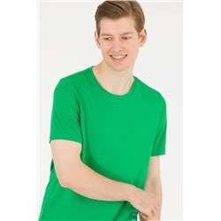 Erkek Elma Yeşili Bisiklet Yaka Tişört