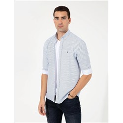 Lacivert Slim Fit Uzun Kollu Gömlek