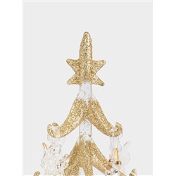 Статуэтка, 15 см, с подвесками, стекло, серебристая, Ель с игрушками, Event