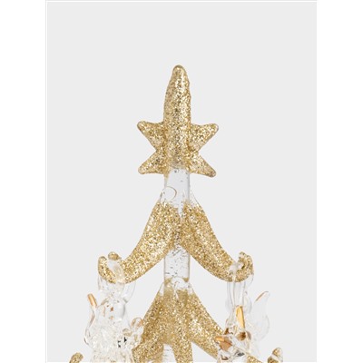 Статуэтка, 15 см, с подвесками, стекло, серебристая, Ель с игрушками, Event