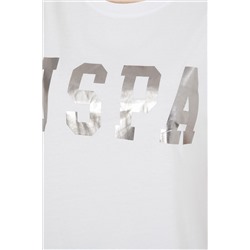 Kadın Beyaz Basic Bisiklet Yaka Tişört