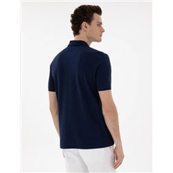 Lacivert Regular Fit %100 Pamuk Polo Yaka Basic Tişört