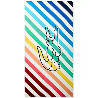 Lacoste Home Rainbow Big Croc Cotton Beach Towel, 36" x 72"