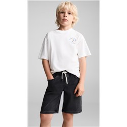 Bermudas denim cintura elástica