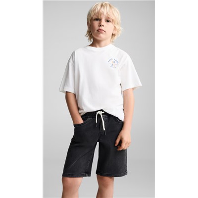 Bermudas denim cintura elástica