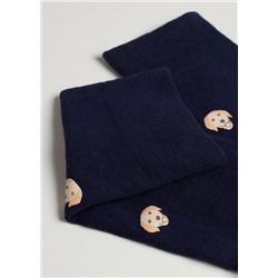 Kurze Herren-Baumwollsocken mit Pets-Print