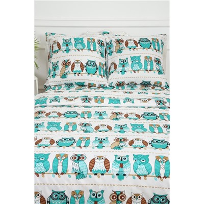 КПБ Совы 2 спальный Евро простыней на резинке