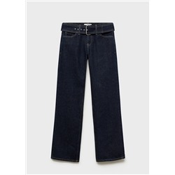 Jeans rectos tiro bajo cinturón