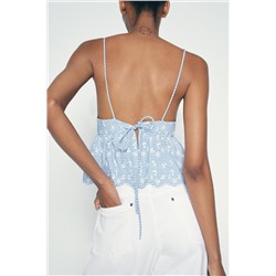 SHORT EMBROIDERED TOP