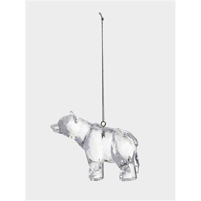 Игрушка елочная, 8 см, акрил, прозрачный, Медведь, Event