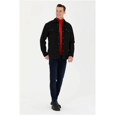 Erkek Siyah Jean Gömlek