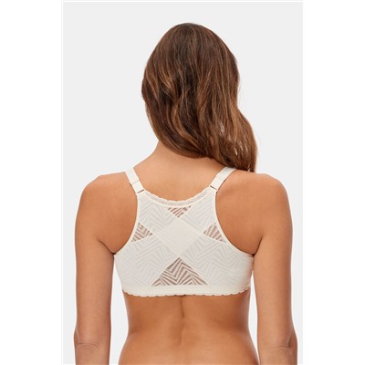 Sujetador postural blanco sin aros cierre delantero