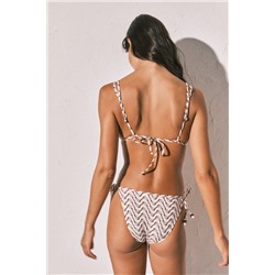Top bikini triangular estampado geométrico