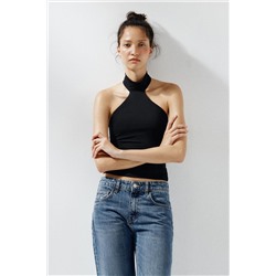 POLYAMIDE HALTER TOP