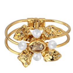 Браслет Грациоза (кристаллы SW шампань, Майорка; покрытие золото), Есть комплект