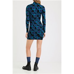 Vestido slim corto círculos