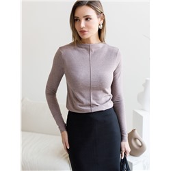 Джемпер с цельнокроеным воротом из премиального хлопка