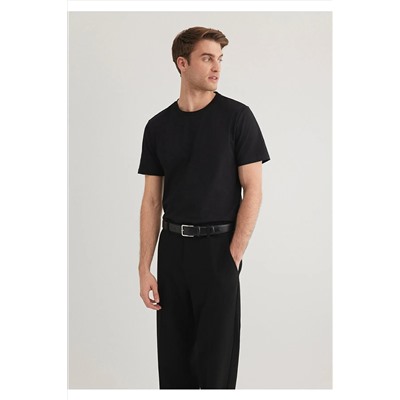 Mavi Stretch Siyah Basic Tişört Fitted / Vücuda Oturan Kesim 061747-900