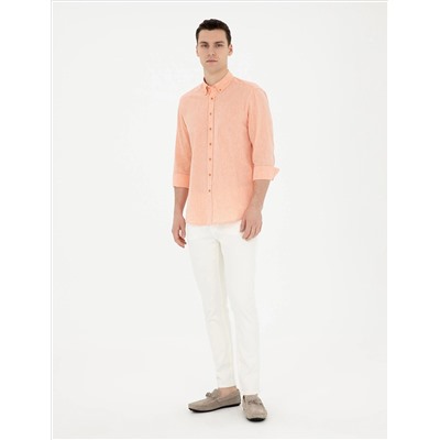 Ekru Slim Fit Jean Pantolon