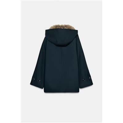 ZW COLLECTION FAUX FUR COLLAR TRENCH COAT