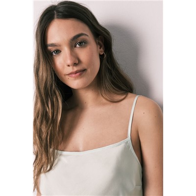 Pijama corto satén verde