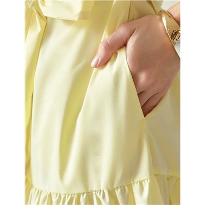 Платье А-силуэта с поясом из легкого хлопкового поплина