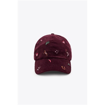 EMBROIDERED CORDUROY CAP