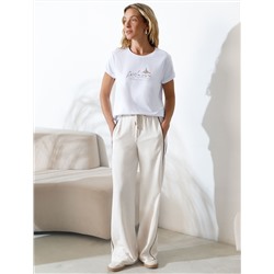 Свободная футболка с принтом из премиального хлопка с эластаном