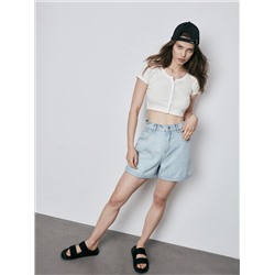 Crop Top mit hohem Baumwollanteil