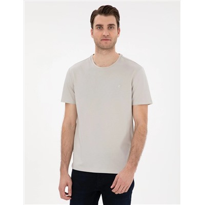 Taş %100 Pamuk Slim Fit Bisiklet Yaka Basic Tişört