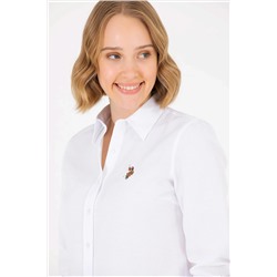 Kadın Beyaz Uzun Kollu Basic Gömlek