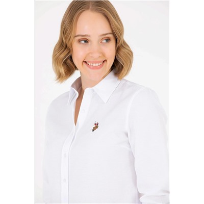 Kadın Beyaz Uzun Kollu Basic Gömlek