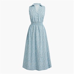 Printed collared midi dress